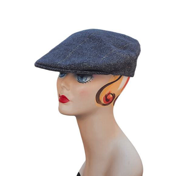 Vintage Alexanders of Scotland Pure Lambswool Newsboys Cap Tweed Herringbone - Picture 1 of 8